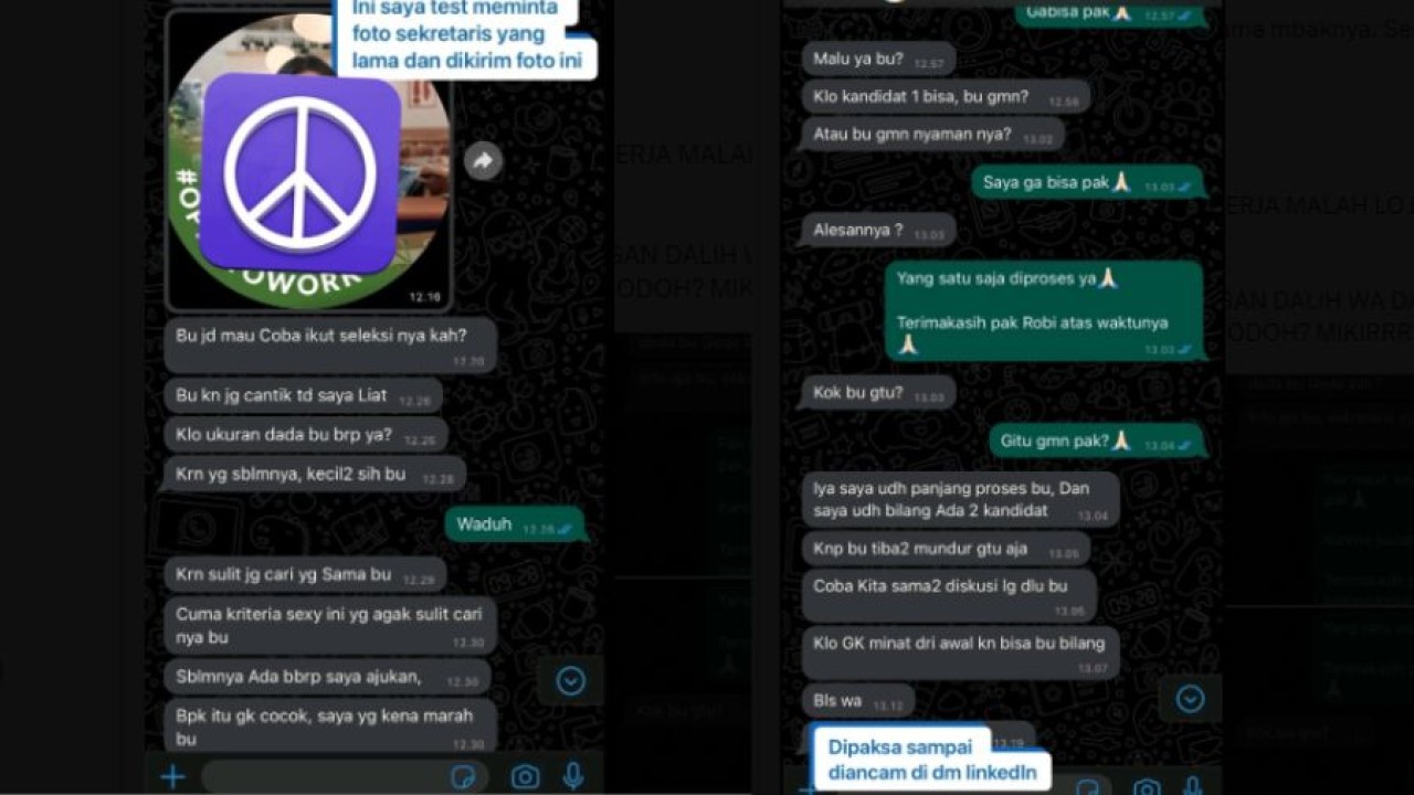 Seorang wanita dapat pelecehan saat wawancara kerja (X @mallaschenee)