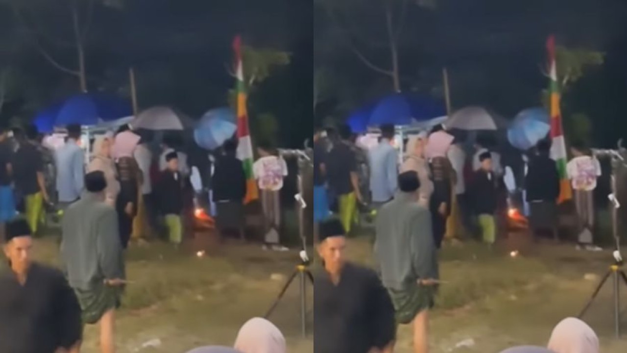 Tamu rusuh di kondangan sampai acungkan sajam (Instagram @terangmedia)