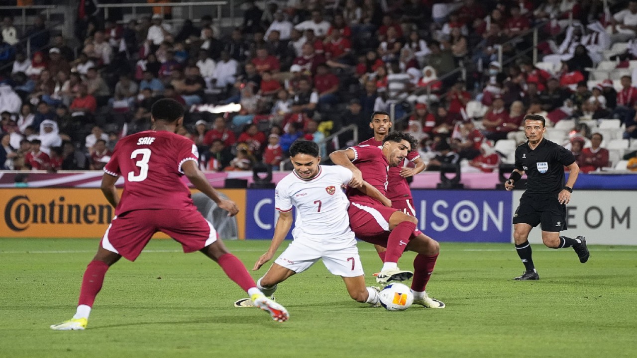 Qatar saat bertemu Timnas Indonesia U-23 di Piala Asia U-23 2024. (dok PSSI)