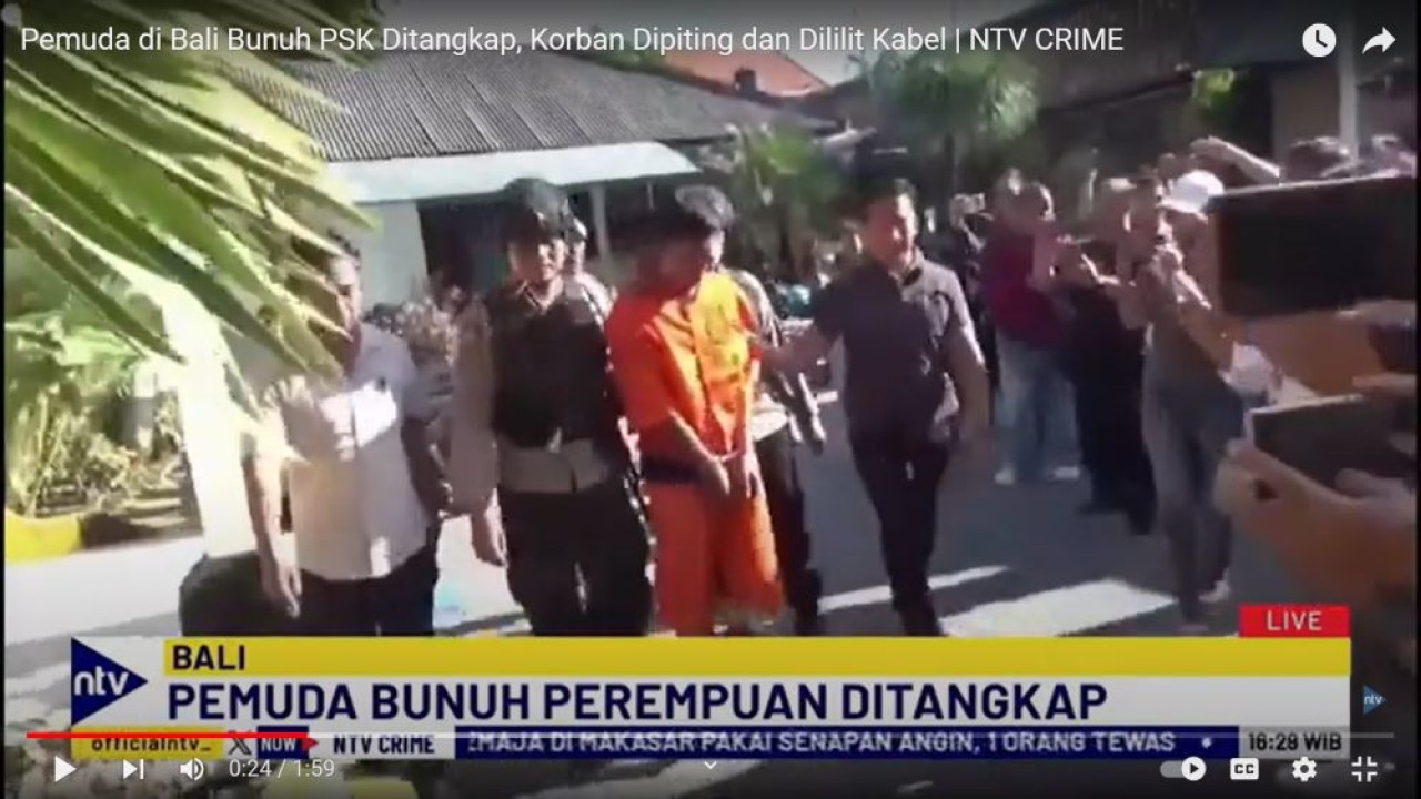 AP tersangka pembunuh PSK di Bali digiring polisi menuju ruang pemeriksaan