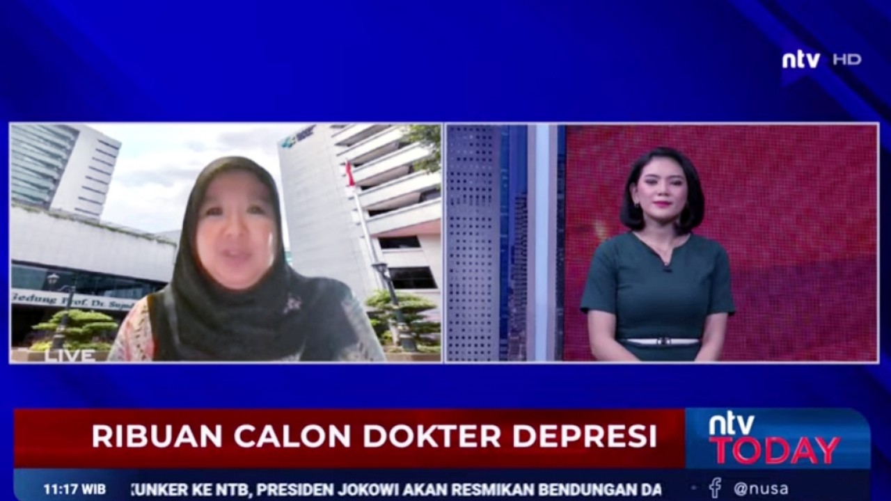 Kepala Biro Komunikasi dan Pelayanan Publik Kemenkes, Siti Nadia Tarmizi narasumber NTV Today, Nusantara TV, Kamis (2/5/2024).