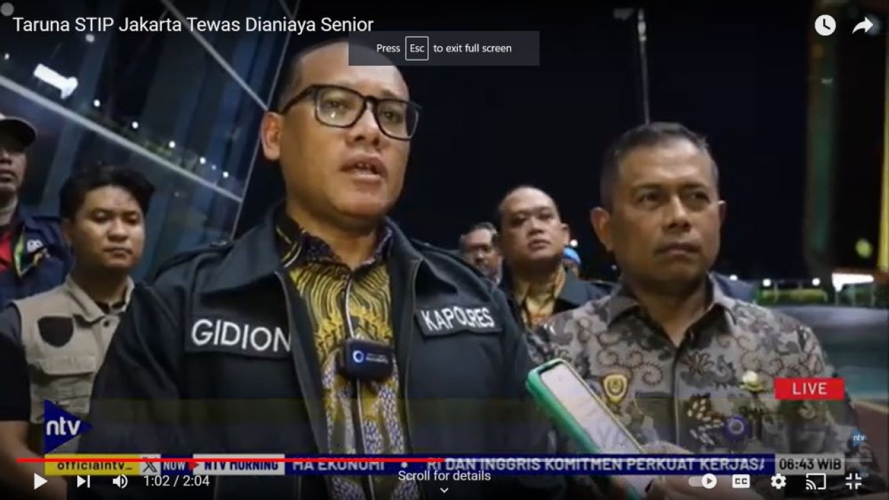 Kapolres Jakarta Utara, Kombes Pol Gidion Arif Setyawan memberikan keterangan pers terkait penyelidikan kasus tewasnya taruna STIP Jakarta