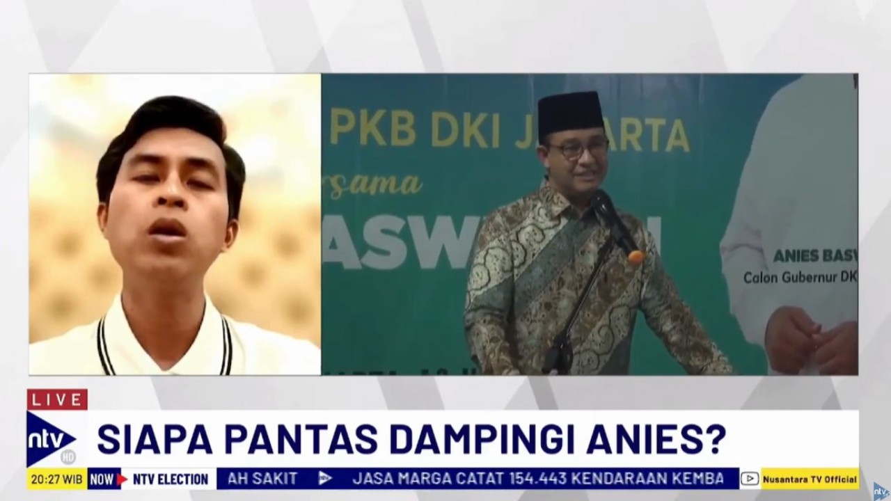 Direktur Eksekutif Indonesia Political Opinion (IPO) Dedi Kurnia Syah saat menjadi narasumber dalam program NTV Election di Nusantara TV, Selasa (18/6/2024).