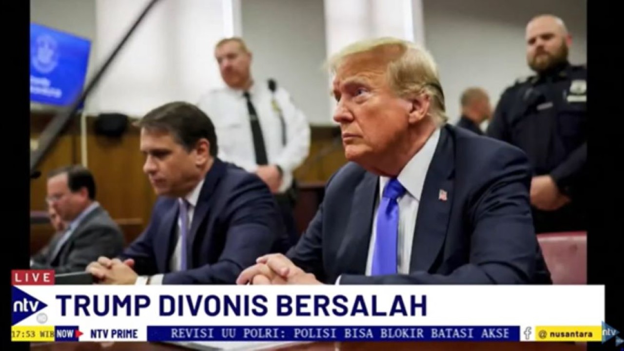 Mantan Presiden AS, Donald Trump dinyatakan bersalah atas 34 dakwaan kejahatan oleh Pengadilan New York