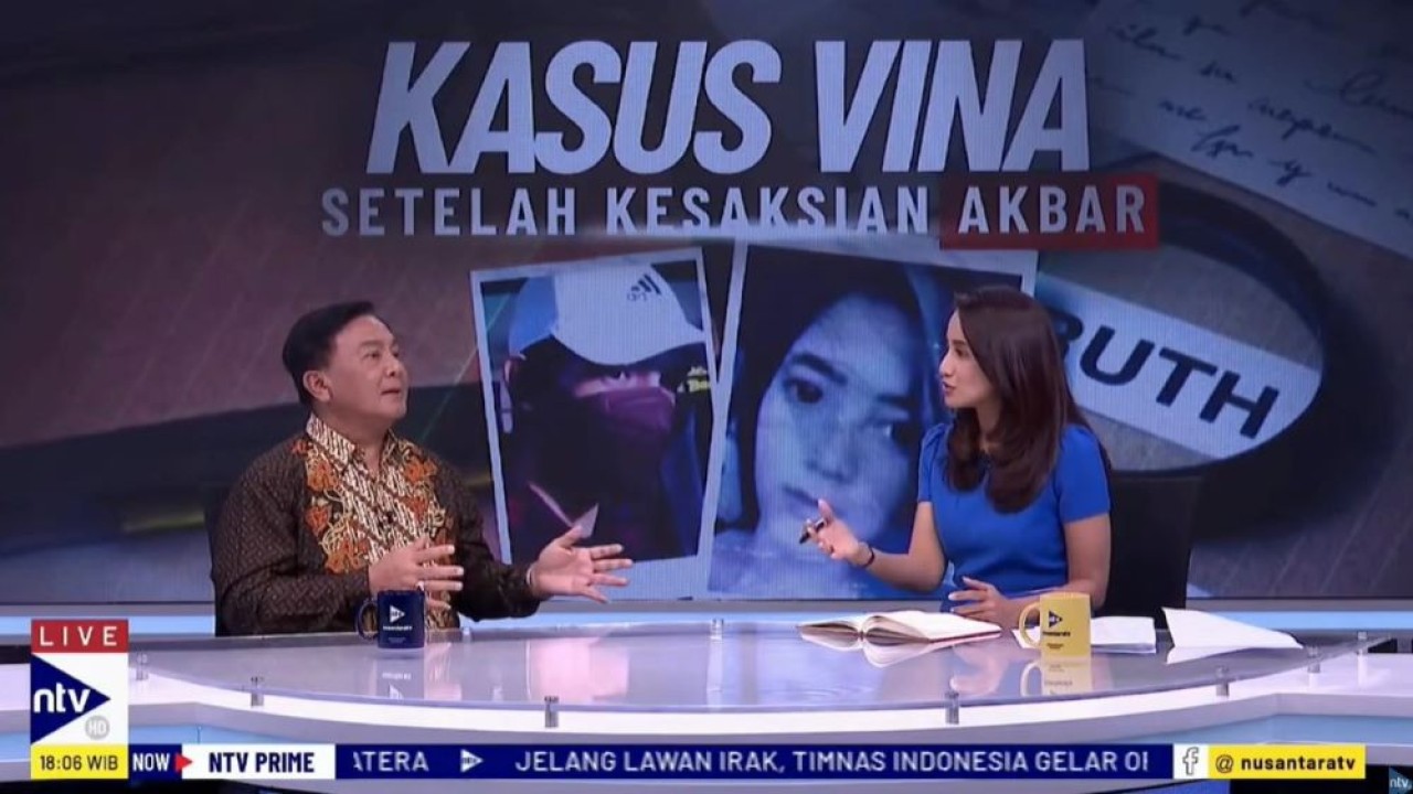Ketua Harian Kompolnas Irjen (Purn) Benny Jozua Mamoto saat menjadi narasumber dalam program NTV Prime di Nusantara TV, pada Rabu (5/6/2024).