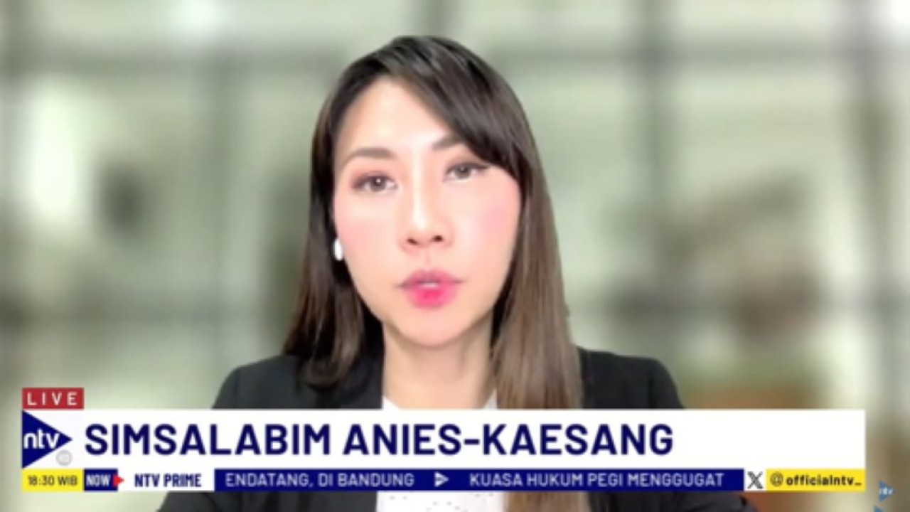 Ketua DPP PSI, Cheryl Tanzil dalam Dialog NTV Prime di NusantaraTV/tangkapan layar NTV