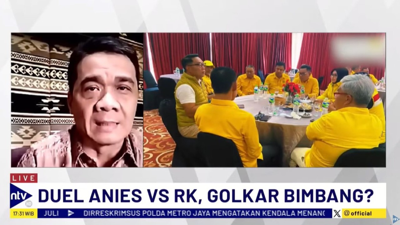 Ketua DPD Partai Gerindra DKI Jakarta, Ahmad Riza Patria saat menjadi narasumber dalam program NTV Prime di Nusantara TV, Jumat (14/6/2024).