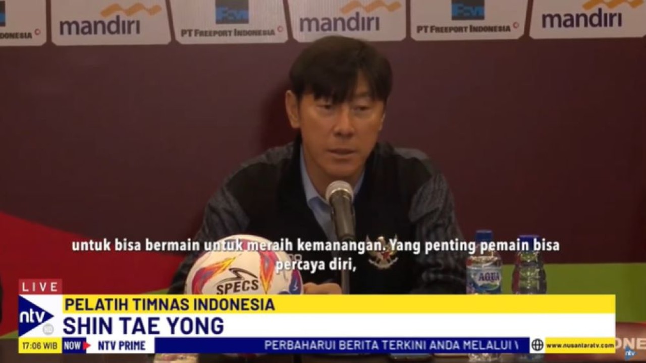 Pelatih timnas Indonesia Shin Tae yong pada konferensi pers jelang laga kontra Irak dalam lanjutan kualifikasi Piala Dunia 2026