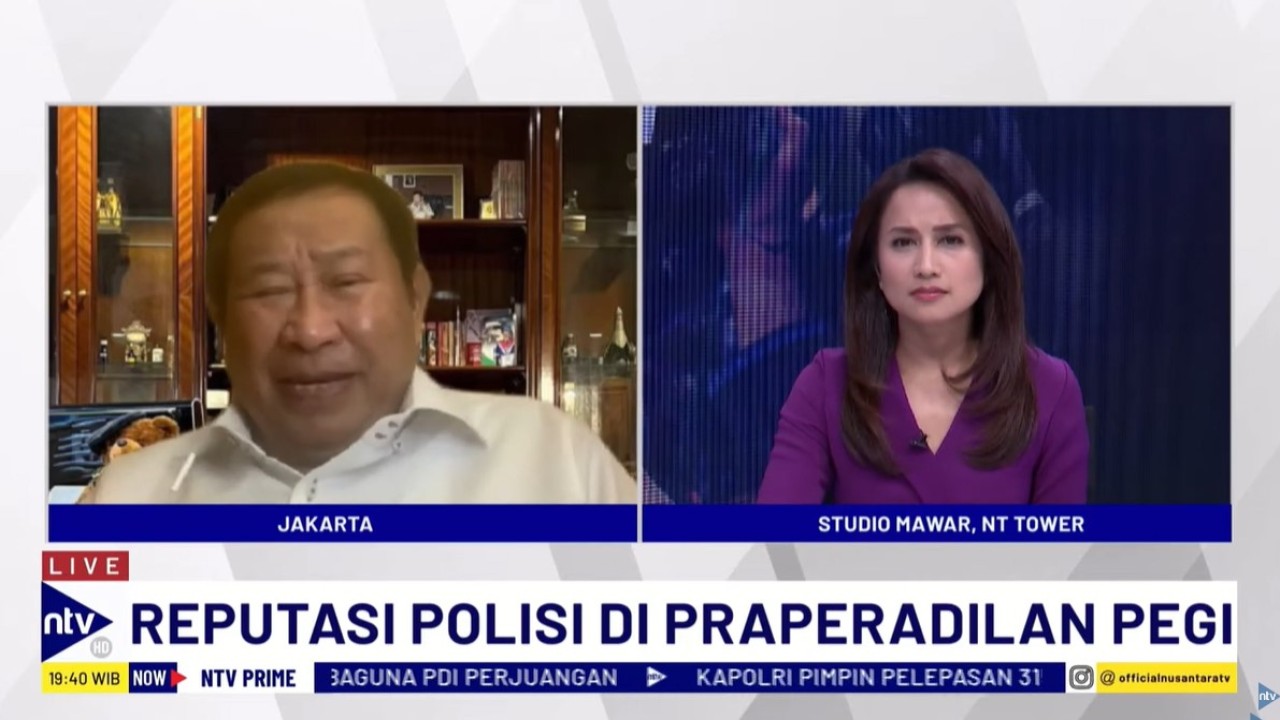 Mantan Kepala Badan Reserse dan Kriminal (Kabareskrim) Polri Komjen Pol (Purn) Susno Duadji saat menjadi narasumber dalam dialog NTV Prime di Nusantara TV, Selasa (25/6/2024).
