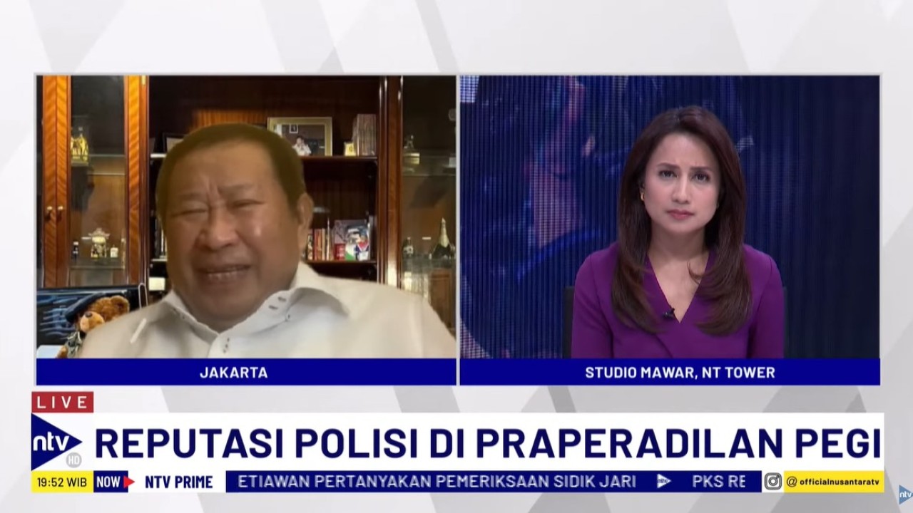 Mantan Kabareskrim Polri Komjen Pol (Purn) Susno Duadji saat menjadi narasumber dalam program dialog NTV Prime di Nusantara TV.