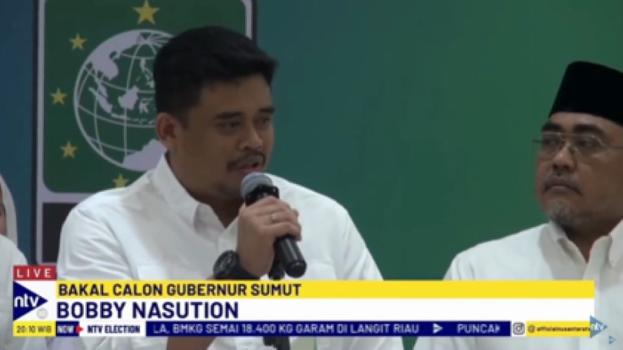 Bobby Nasution bersama Wakil Ketua Umum PKB Jazilul Fawaid/tangkapan layar NTV