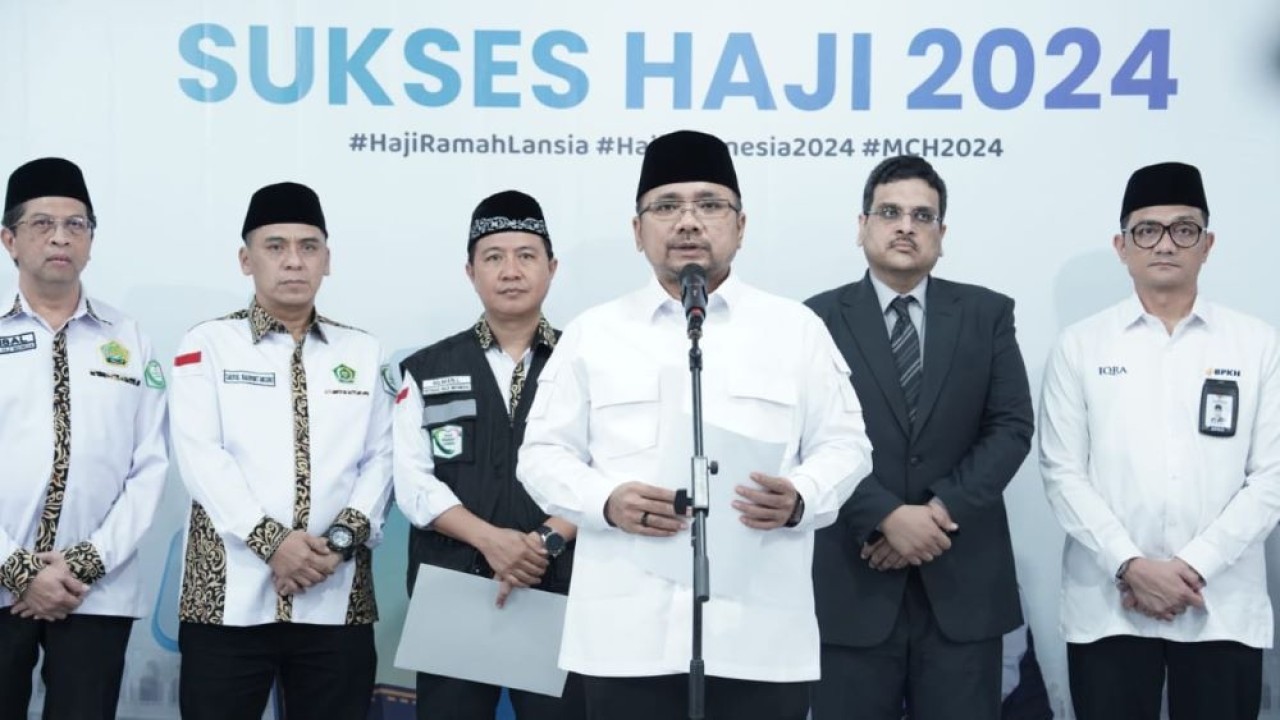 Menag Yaqut Cholil Qoumas menutup masa operasional penyelenggaraan ibadah haji 1445 H/2024 M. (Foto: Kementerian Agama)