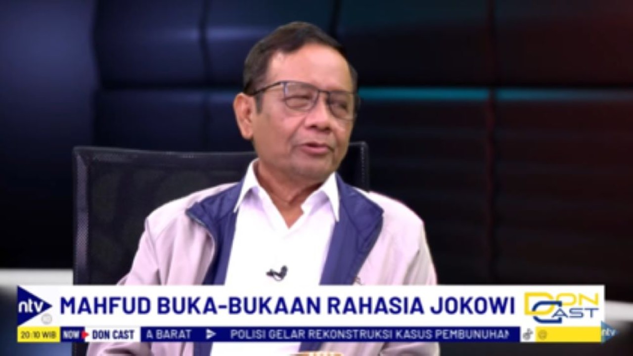 Mahfud MD saat tampil dalam acara DonCast di NusantaraTV/tangkapan layar NTV