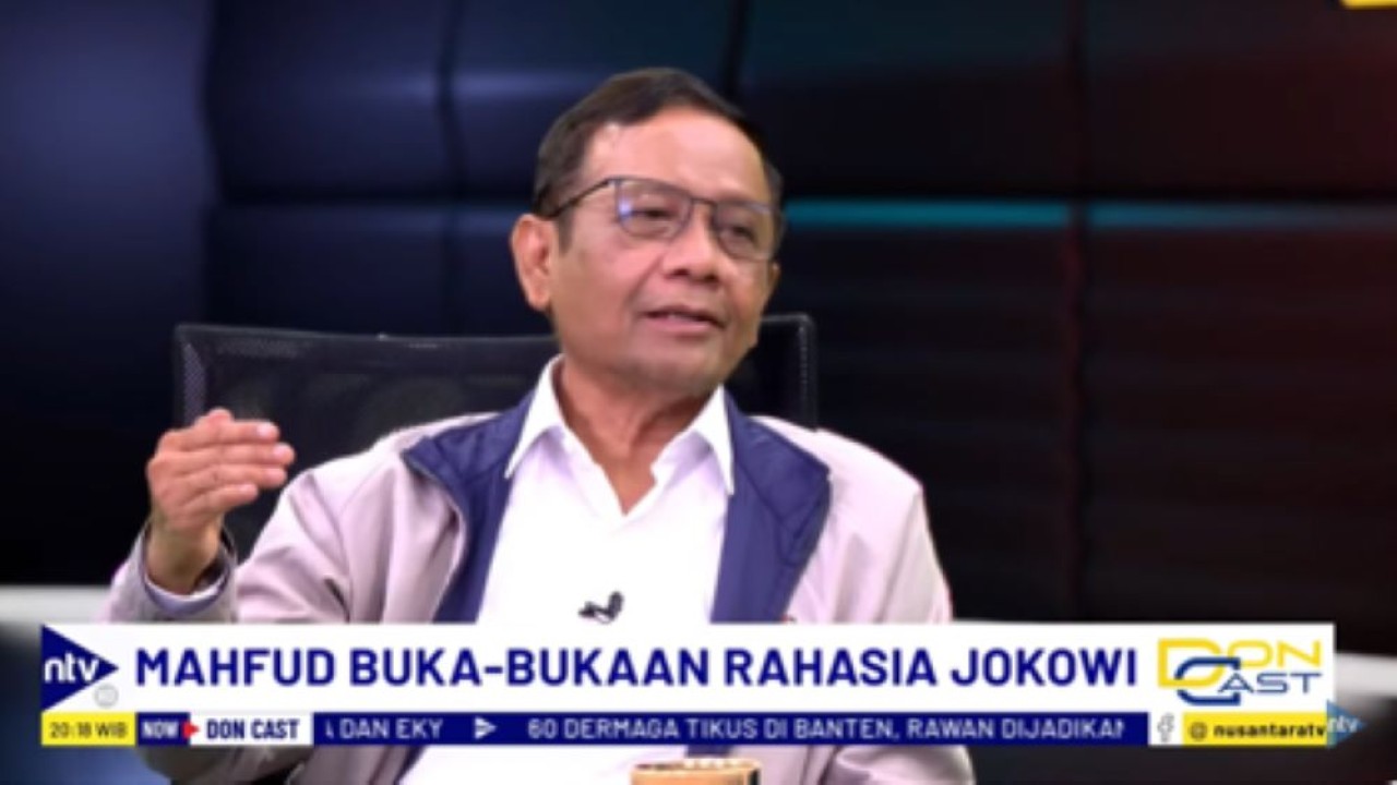 Mahfud MD saat tampil dalam acara DonCast di NusantaraTV/tangkapan layar NTV