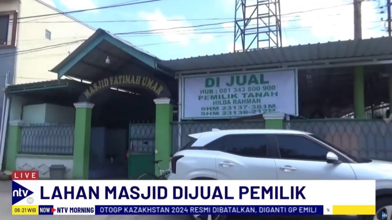 Masjid Fatimah Umar akan dijual oleh pemiliknya seharga Rp3,5 miliar.