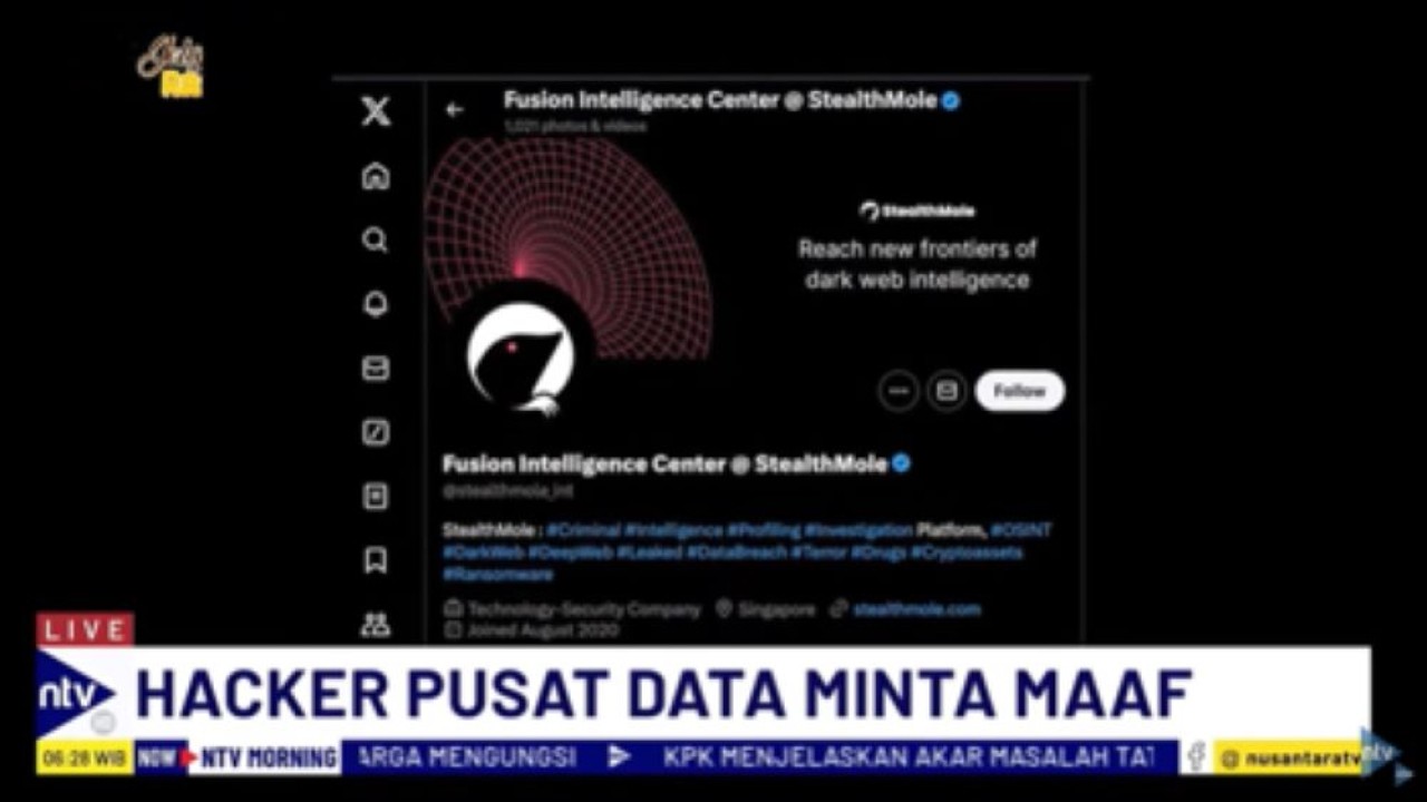Unggahan permintaan maaf pelaku peretasan Pusat Data Nasional