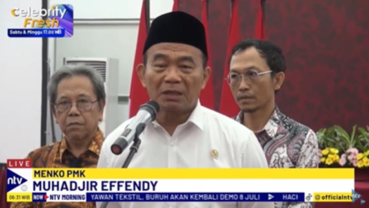 Menko PMK Muhadjir Effendy/tangkapan layar NTV