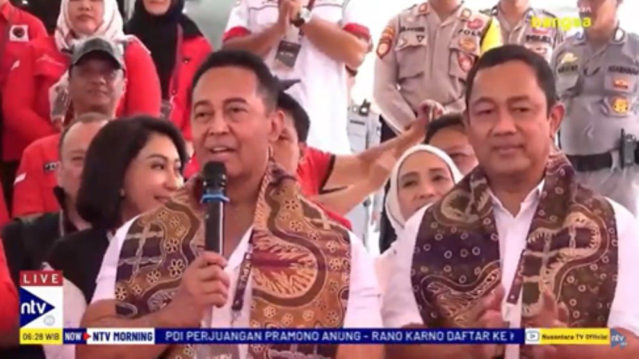 Pasangan calon gubernur dan wakil gubernur Andika Perkasa dan Hendrar Prihadi yang diusung PDI Perjuangan di Pilkada Jawa Tengah 2024