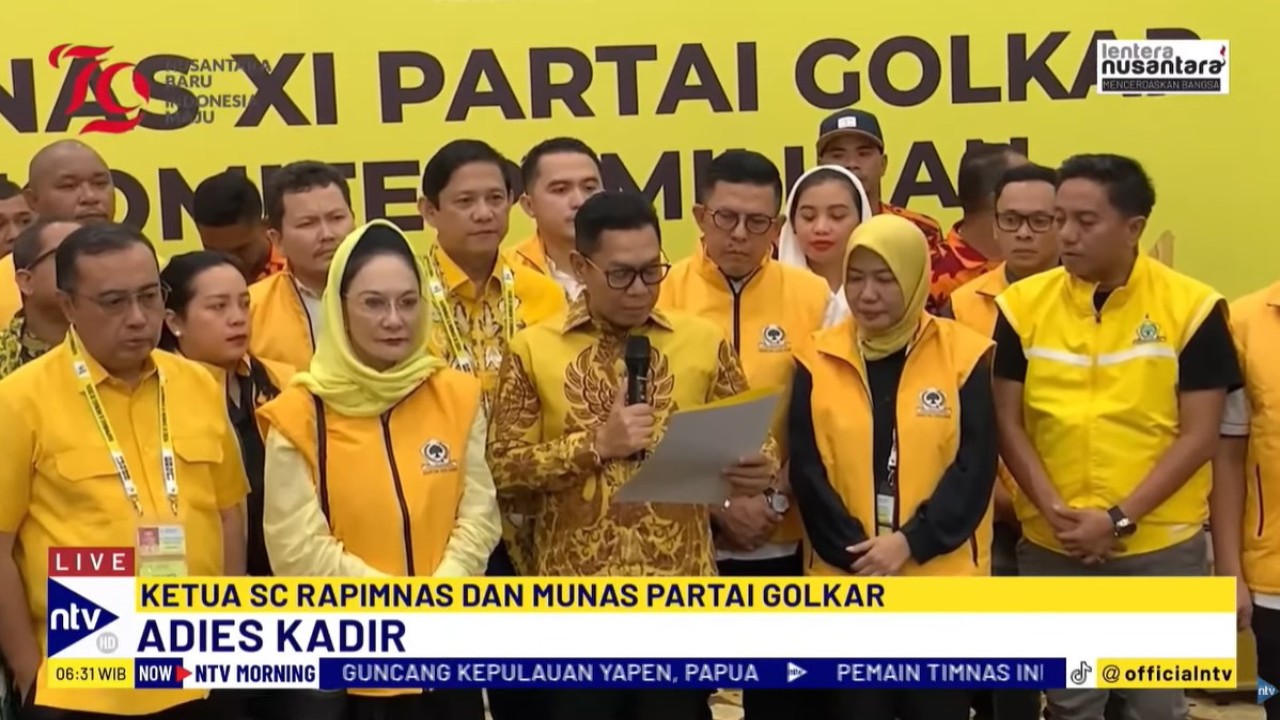 Ketua Steering Commitee Rapimnas dan Musyawarah Nasional XI Partai Golkar, Adies Kadir mengatakan Bahlil Lahadalia menjadi satu-satunya bakal calon Ketum Partai Golkar yang lolos untuk diajukan di Munas.
