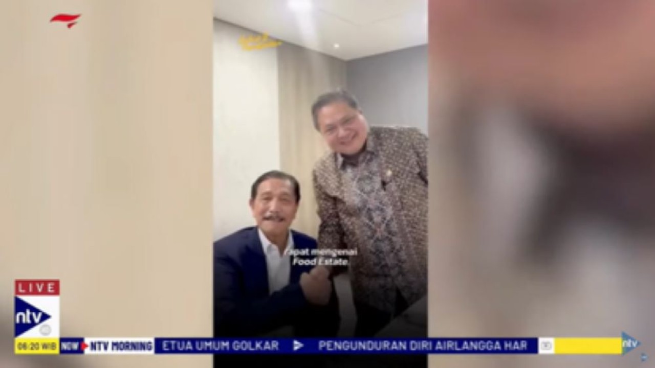 Luhut Panjaitan bersama Airlangga Hartarto