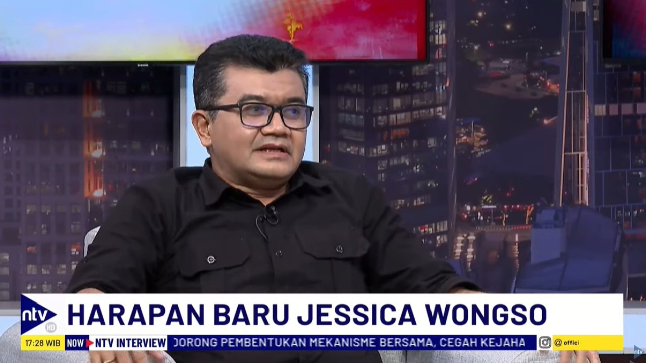 Pakar psikologi forensik Reza Indragiri saat menjadi narasumber Program NTV Interview: Harapan Baru Jessica Wongso, di Nusantara TV yang dipandu presenter Nastiti Lestari, Rabu (21/8/2024).