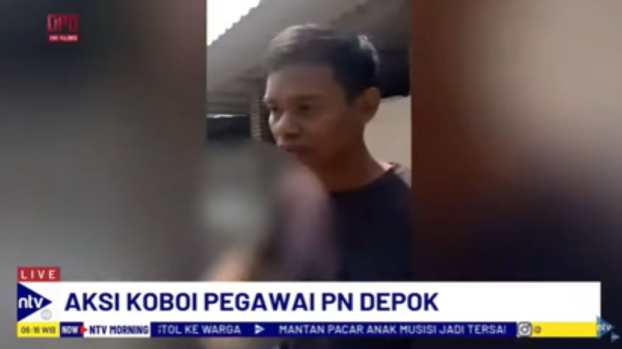 Aksi koboi pegawai PN Depok todongkan senjata api ke seorang warga