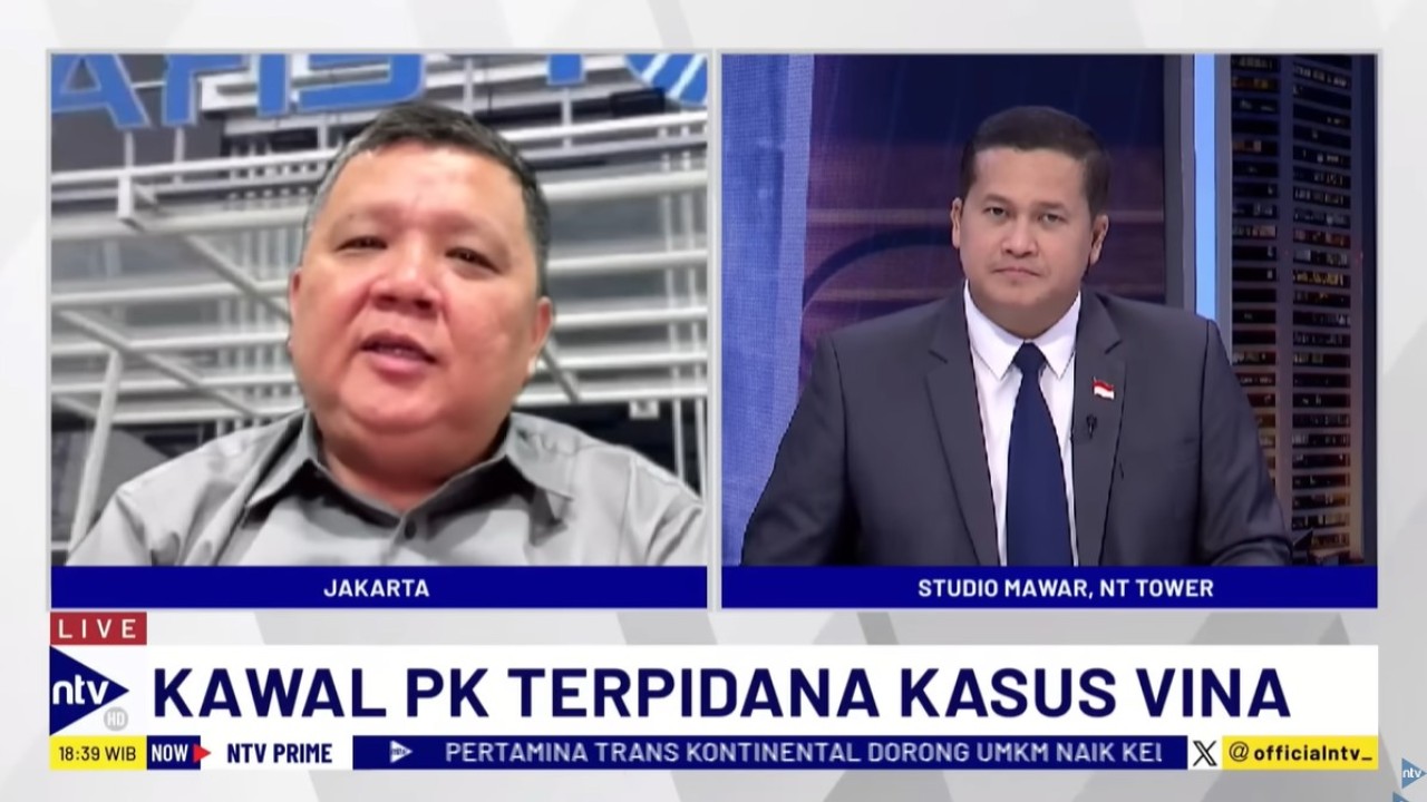 Kuasa hukum enam terpidana kasus Vina Cirebon sekaligus kuasa hukum orang tua Sudirman, Jutek Bongso saat menjadi narasumber dalam program Dialog NTV Prime di Nusantara TV, Senin (19/8/2024).