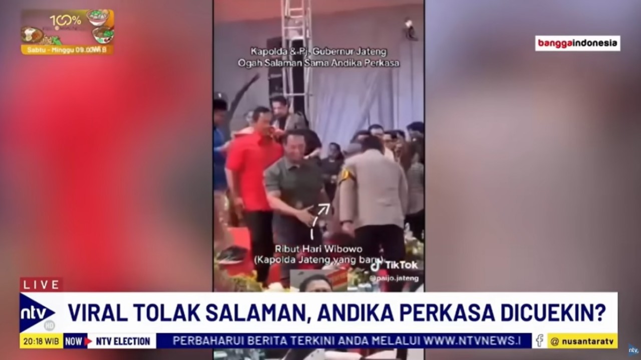 Kapolda Jateng Irjen Pol Ribut Hari Wibowo, dan Pj Gubernur Jateng Nana Sudjana diketahui menghindar ketika hendak disalami Andika Perkasa