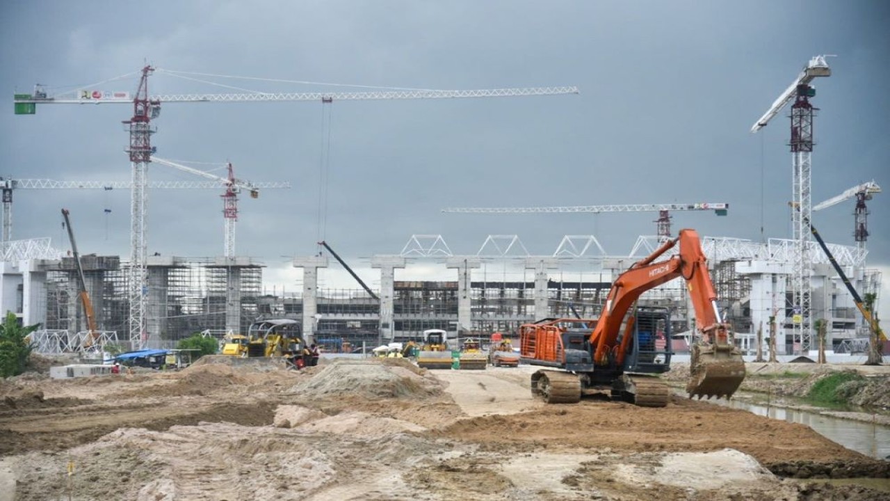 Pembangunan Stadion Utama Sumut yang akan digunakan sebagai tempat acara penutupan PON 2024 terus dikebut/ist