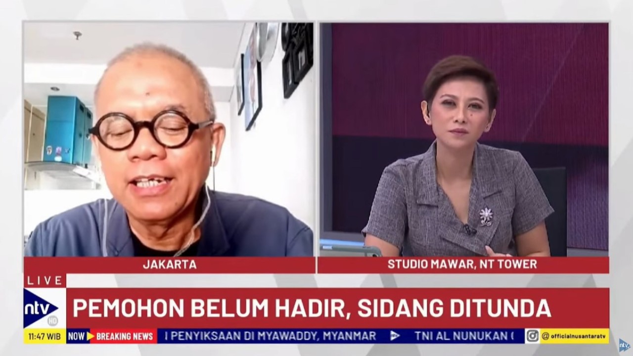 Ahli hukum pidana Universitas Trisakti, Abdul Fickar Hadjar saat menjadi narasumber dalam program Dialog Breaking News di Nusantara TV, Senin (9/9/2024).
