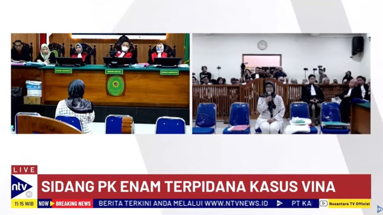 Titin Prialianti menjadi saksi fakta dalam lanjutan sidang PK enam terpidana kasus Vina di Pengadilan Negeri Cirebon, Jawa Barat, Rabu (25/9/2024).
