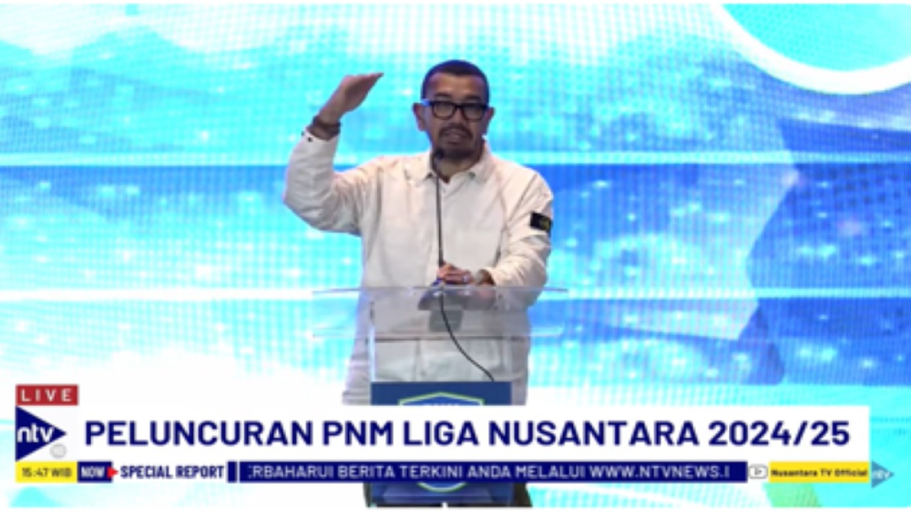 Anggota Komite Eksekutif Arya Sinulingga pada launching PNM Liga Nusantara