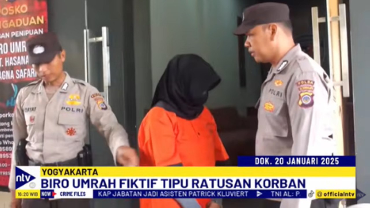 ID wanita pemilik biro umrah ditangkap Polisi DI Yogyakarta karena menipu ratusan orang degan modus umrah murah
