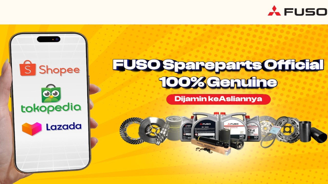 Mendapatkan suku cadang asli Mitsubishi Fuso kini semakin mudah melalui Tokopedia, Shopee dan Lazada. (Foto: Istimewa)