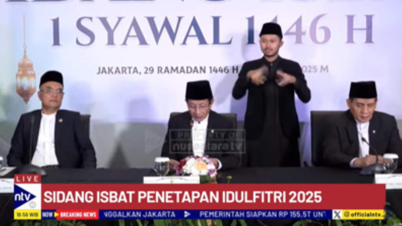 Menteri Agama RI Nasaruddin Umar mengumumkan hasil sidang isbat penetapan Idul Fitri 1446 Hijriah