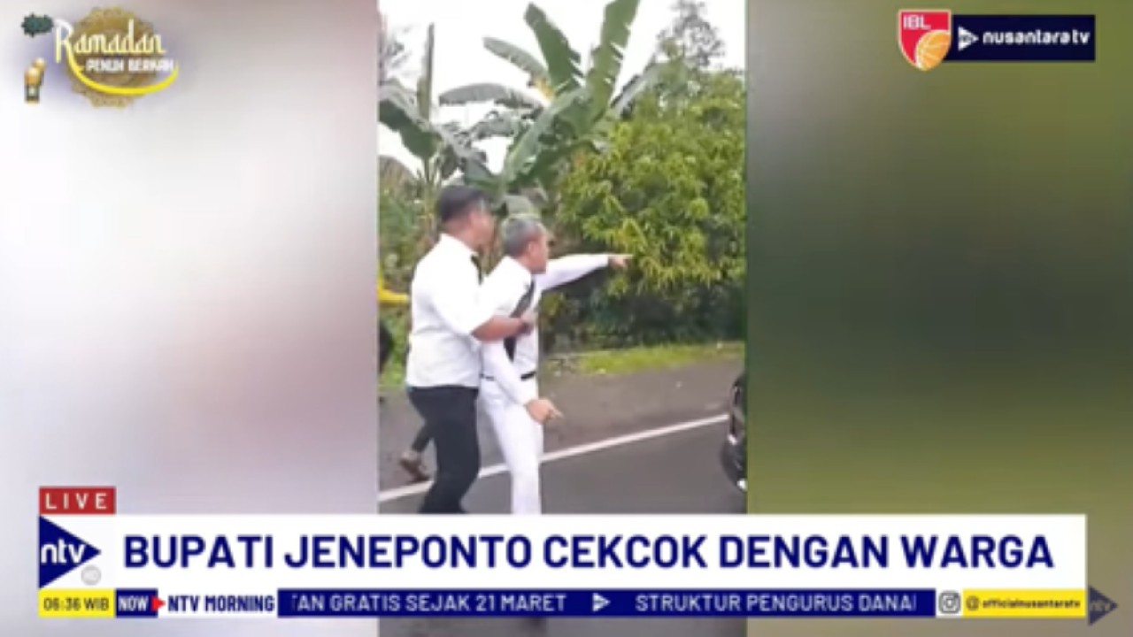 Bupati Jeneponto Paris Yasir mengamuk hingga turun ke jalan saat arak-arakan usai pelantikan
