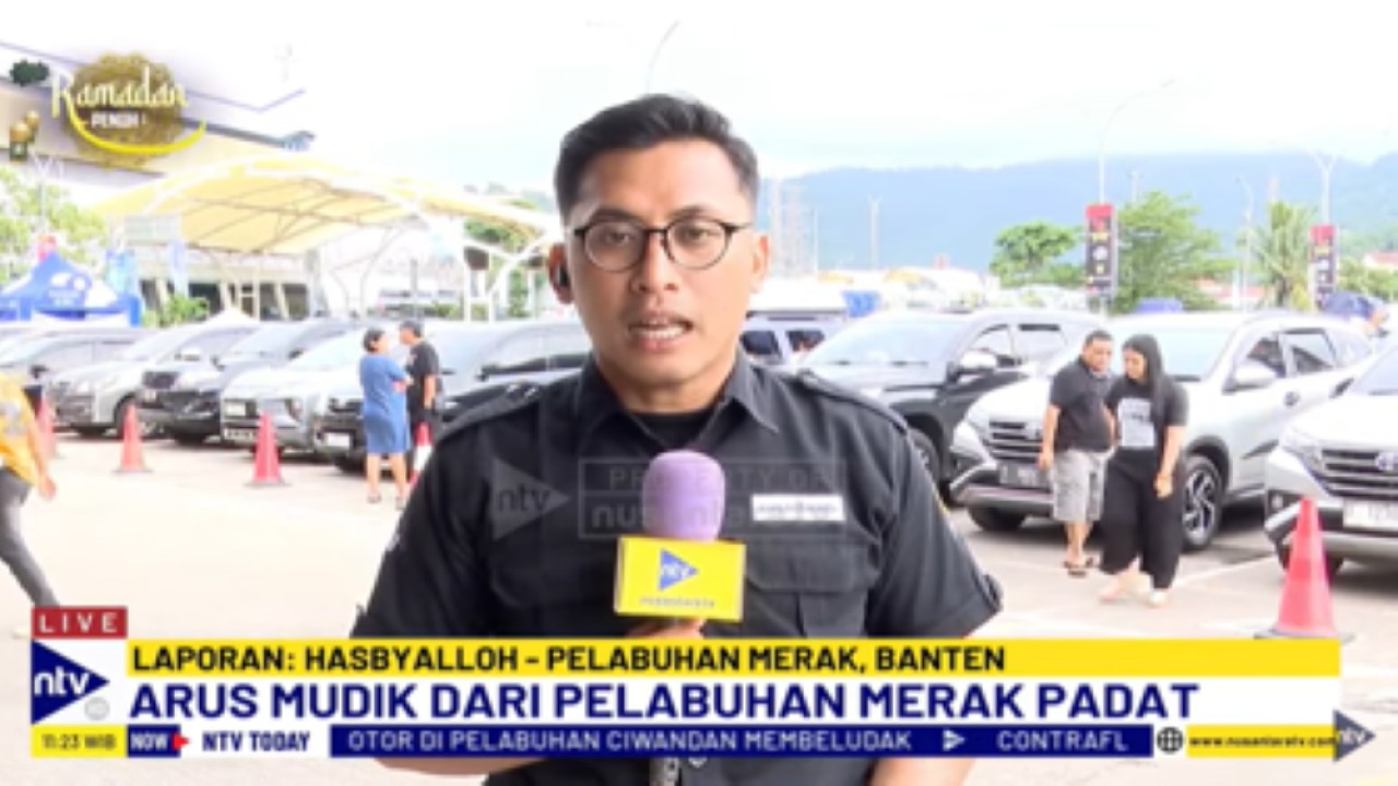 Liputan puncak arus mudik Nusantara TV di Pelabuhan Merak, Banten