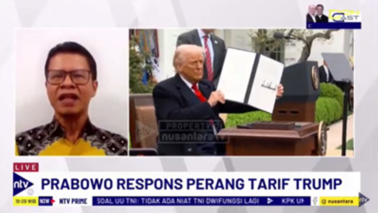 Analis Kebijakan Ekonomi Makro APINDO, Ajib Hamdani dalam Dialog NTV Prime di Nusantara TV