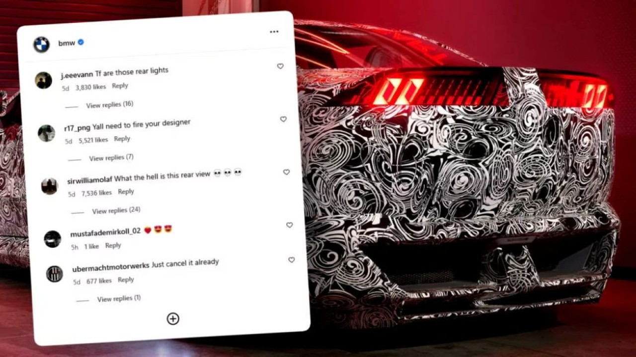 Desain BMW M3 listrik terbaru menuai kritik tajam di media social. (Foto: Istimewa via Carscoops)