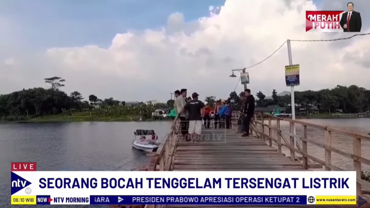 Seorang bocah tenggelam setelah tersengat listrik bertegangan tinggi di Waduk Saguling, Kabupaten Bandung Barat, Jawa Barat, pada Senin (7/4/2025).