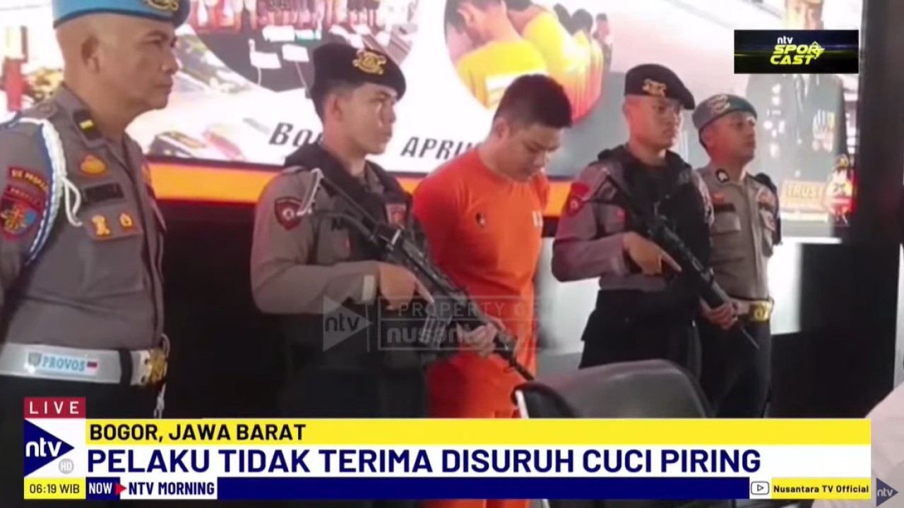 Pemuda di Kota Bogor, Jawa Barat, tega menghabisi nyawa tantenya sendiri hanya karena diperintahkan untuk mencuci piring.