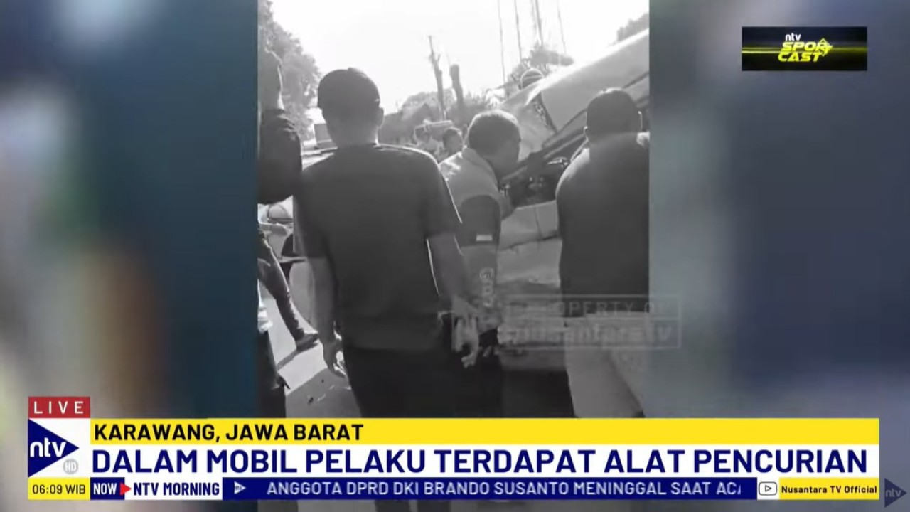 Dua pelaku curanmor ditemukan masih berada di dalam kendaraan usai kecelakaan.