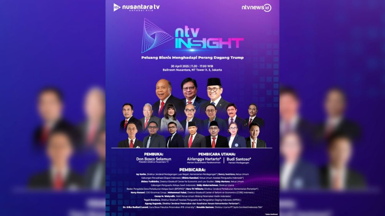 Nusantara TV menggelar forum ekonomi NTV Insight di Nusantara Ballroom, NT Tower, Jakarta, pada 30 April 2025.