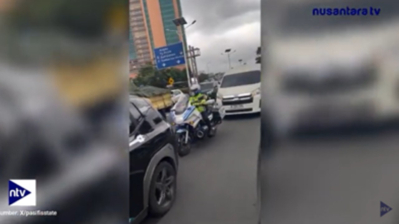 Seorang polisi dimarahi pengemudi diduga karena menyalakan sirine padahal tidak sedang mengawal pejabat