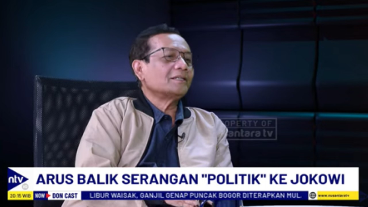 Mantan Menkopolhukam Mahfud MD dalam acara DonCast di Nusantara TV
