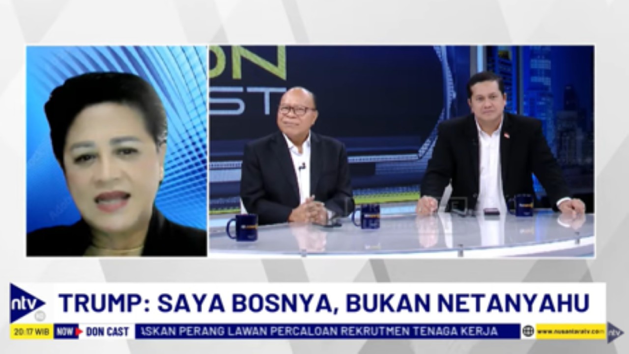 Pakar militer Profesor Connie Rahakundini Bakrie dalam acara DonCast di Nusantara TV