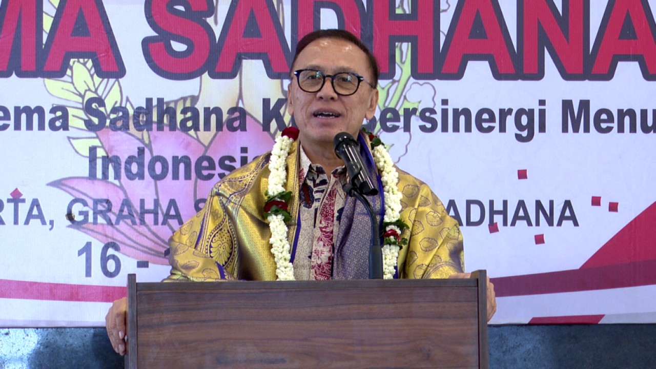 Wakil Dewan Pembina Gerindra, Komjen Pol (Purn) Mochamad Iriawan saat membuka Munas III Gema Sadhana