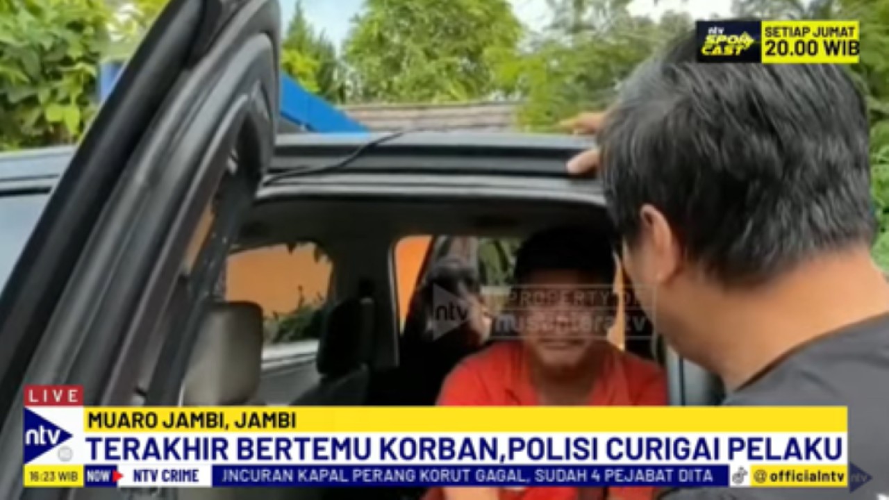 Nopri Ardi pelaku pembunuhan terhadap anggota polisi Aipda Hendra menangis saat ditangkap