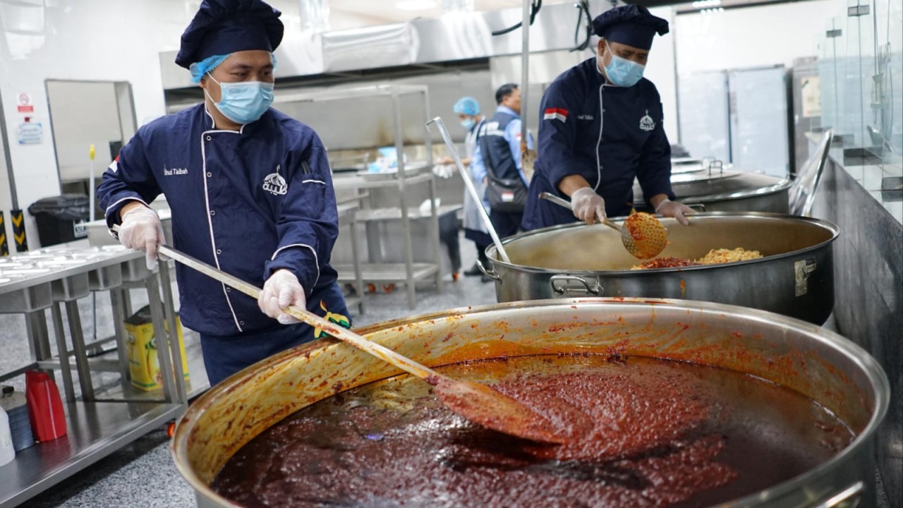 Dapur penyedia katering jemaah haji Indonesia. (Foto: Istimewa/Kemenag)