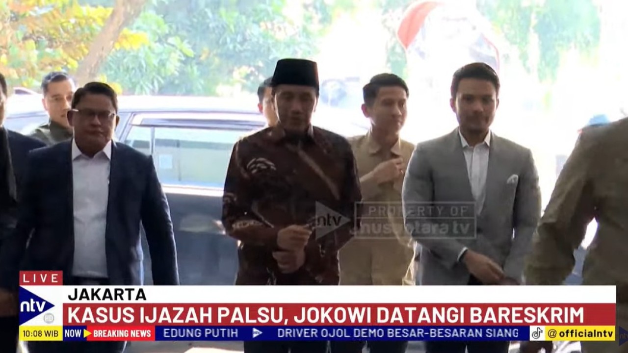 Jokowi tiba di Bareskrim Polri.